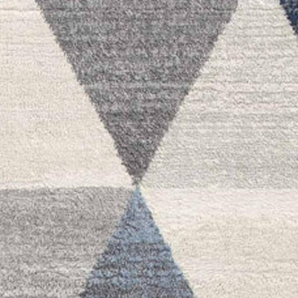 HomeRoots 30' Runner Transform Your Space with a Coastal-Inspired Geometric Area Rug in Blue, Beige, and Gray 19' Runner 609802