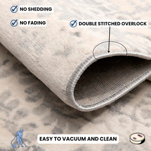 HomeRoots 2' Beige and Gray Abstract Area Rug - Contemporary Soft Polypropylene for High-Traffic Spaces 609806