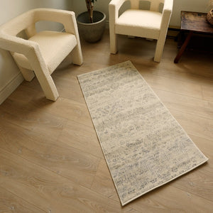 HomeRoots 2' Beige and Gray Abstract Area Rug - Contemporary Soft Polypropylene for High-Traffic Spaces 609806