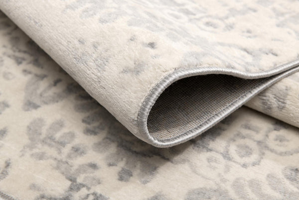 HomeRoots 2' Beige and Gray Abstract Area Rug - Contemporary Soft Polypropylene for High-Traffic Spaces 609806