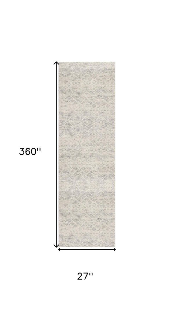 HomeRoots 2' Beige and Gray Abstract Area Rug - Contemporary Soft Polypropylene for High-Traffic Spaces 609806