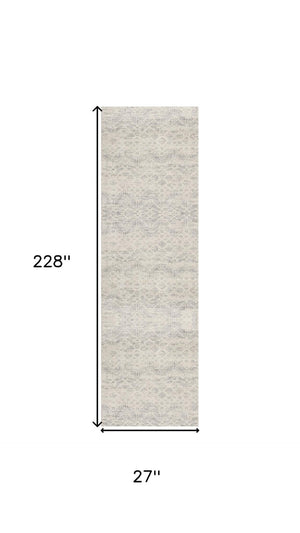 HomeRoots 19' Runner Beige and Gray Abstract Rug - Durable, Stain-Resistant Design for Modern Spaces & High Traffic 609808