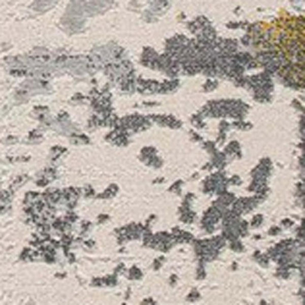 HomeRoots 2' Gold and Gray Abstract Runner Rug - Durable, Stain-Resistant, Soft Pile for Stylish Home Spaces 609825