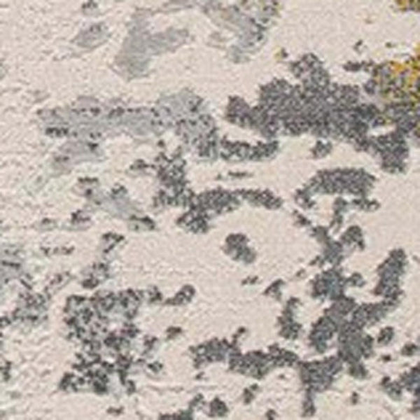 HomeRoots 19' Runner Gold and Gray Abstract Rug - Modern, Durable, Stain-Resistant Runner for High-Traffic Areas 609826
