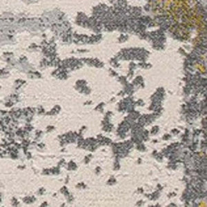 HomeRoots 19' Runner Gold and Gray Abstract Rug - Modern, Durable, Stain-Resistant Runner for High-Traffic Areas 609826