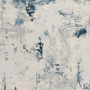 HomeRoots 2' Abstract Runner Rug in Blue, Beige & Gray – Modern Design, Soft, Durable, Ideal for High Traffic Areas 609830