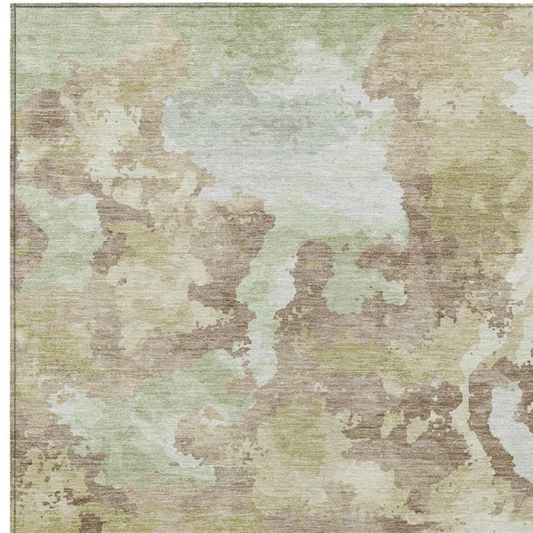 HomeRoots 5' Stylish Taupe and Ivory Abstract Area Rug - Washable, Durable, Perfect for Indoor & Outdoor Use 8' X 10' 609843