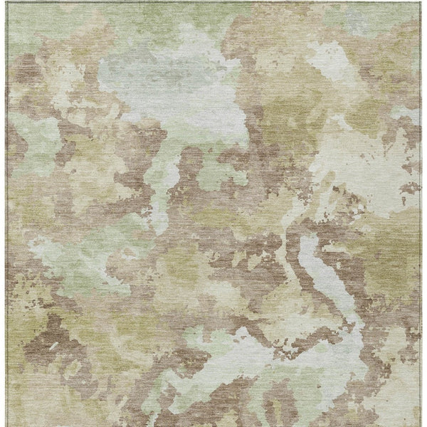 HomeRoots 5' Stylish Taupe and Ivory Abstract Area Rug - Washable, Durable, Perfect for Indoor & Outdoor Use 10' X 14' 609845