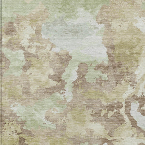 HomeRoots 5' Stylish Taupe and Ivory Abstract Area Rug - Washable, Durable, Perfect for Indoor & Outdoor Use 10' X 14' 609845