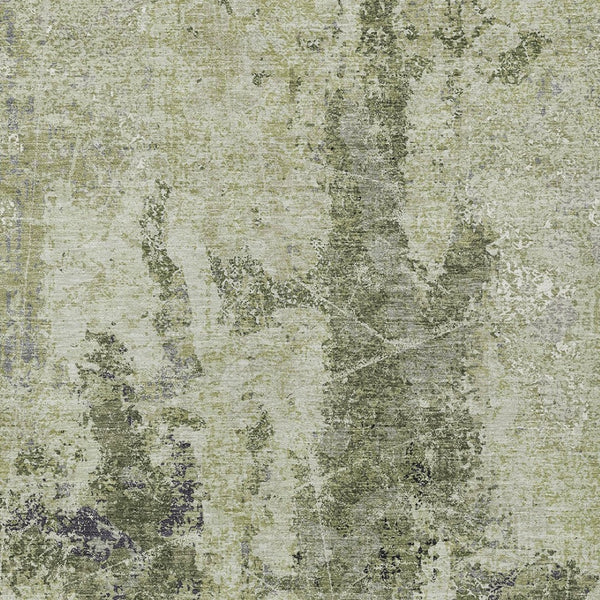 HomeRoots 5' Modern Artichoke and Fern Green Abstract Washable Area Rug for Indoor and Outdoor Spaces 5' X 8' 609847