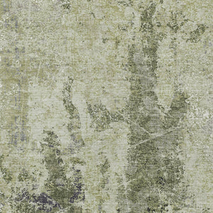 HomeRoots 5' Modern Artichoke and Fern Green Abstract Washable Area Rug for Indoor and Outdoor Spaces 8' X 10' 609849