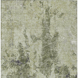 HomeRoots 5' Modern Artichoke and Fern Green Abstract Washable Area Rug for Indoor and Outdoor Spaces 9' X 12' 609850