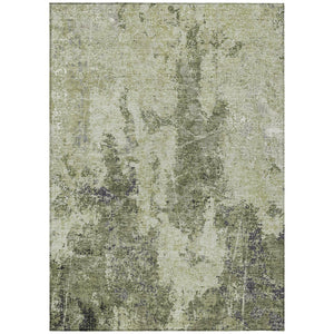 HomeRoots 5' Modern Artichoke and Fern Green Abstract Washable Area Rug for Indoor and Outdoor Spaces 10' X 14' 609851