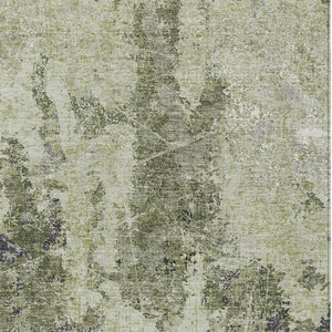 HomeRoots 5' Modern Artichoke and Fern Green Abstract Washable Area Rug for Indoor and Outdoor Spaces 10' X 14' 609851