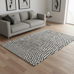 Geometric Berber Area Rug Recycled Pet Machine Washable Uv Protected Neutral Indoor