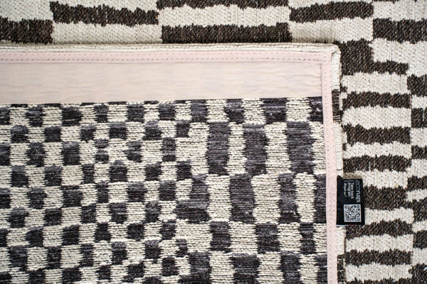 Geometric Berber Area Rug Recycled Pet Machine Washable Uv Protected Neutral Indoor