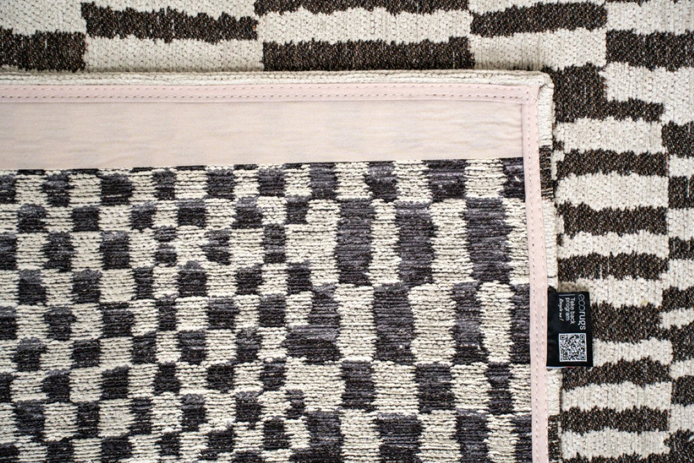 Geometric Berber Area Rug Recycled Pet Machine Washable Uv Protected Neutral Indoor