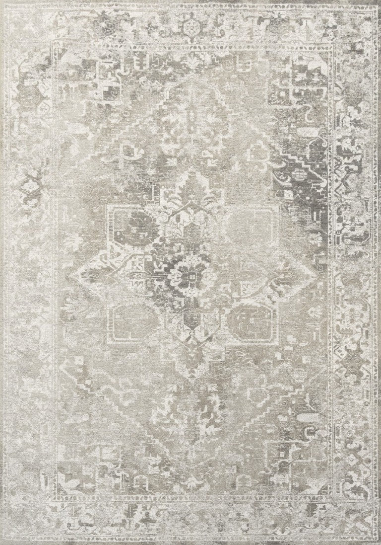HomeRoots Tribal Pattern Washable Area Rug Uv Resistant Recycled Pet Low Pile for Living Rooms 5' x 7' 609873