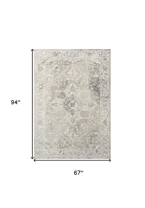 Tribal Pattern Washable Area Rug Uv Resistant Recycled Pet Low Pile for Living Rooms