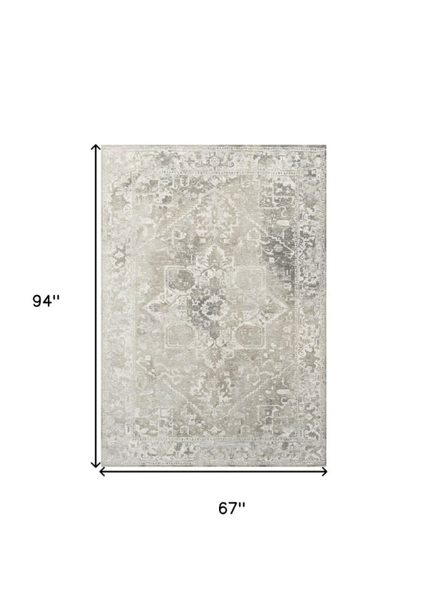 Tribal Pattern Washable Area Rug Uv Resistant Recycled Pet Low Pile for Living Rooms