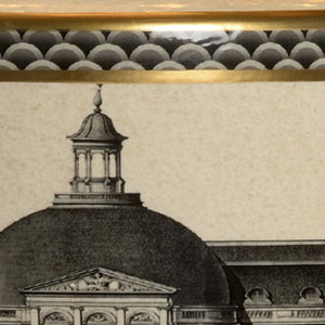 Wildwood Architectural Cream-Glazed Canister Lamp With Gold Trim & Black Drum Shade For Elegant Task Lighting 60996