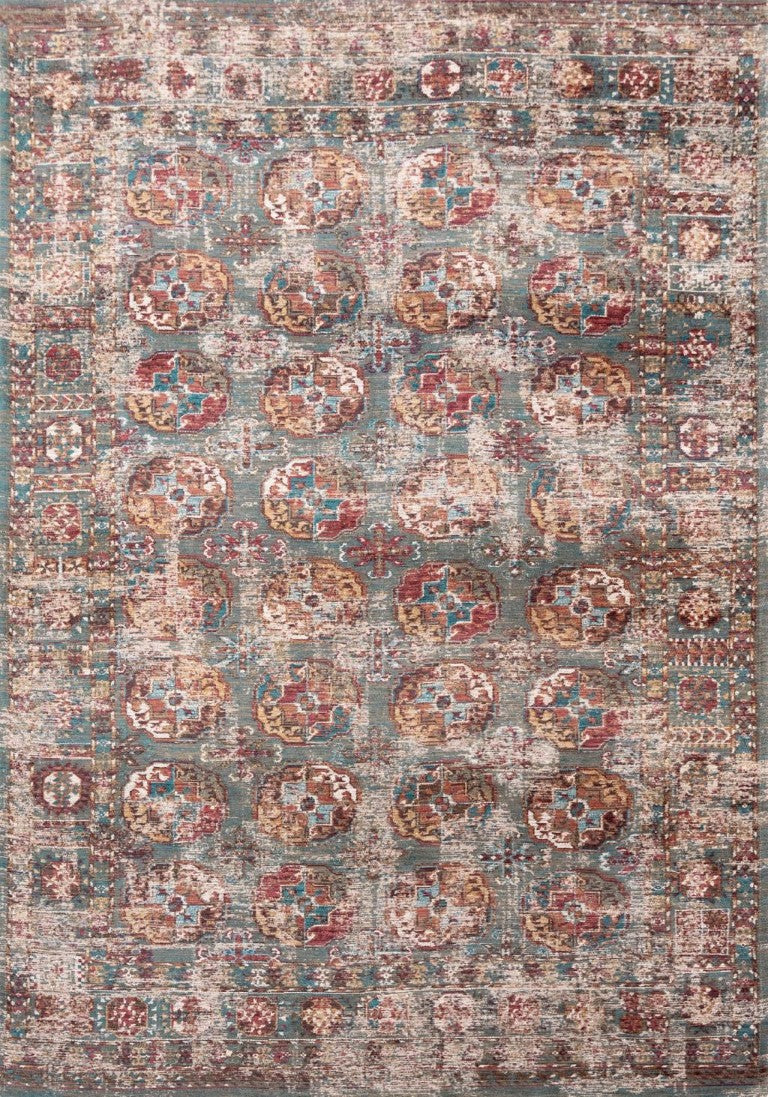 HomeRoots Tribal Patterned Washable Area Rug Uv Protected Recycled Pet Fibers Low Pile Indoor Outdoor 9' x 13' 609973
