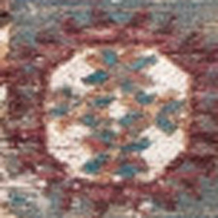 HomeRoots Tribal Patterned Washable Area Rug Uv Protected Recycled Pet Fibers Low Pile Indoor Outdoor 9' x 13' 609973