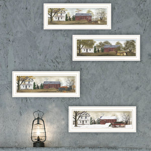 English Elm Trendy Decor 4u Four Seasons Pastoral Wall Art Set Billy Jacobs White Framed Prints B067P254119