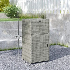 English Elm Outdoor Pe Rattan Pool Storage Cabinet with Drawer and Magnet Sealed Doors T3971P465449
