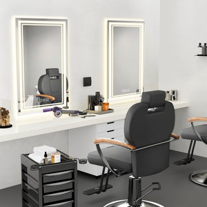 English Elm Bathroom Mirror 40" X 24" With Dual Led Lighting, Quick Defog, Cri90+ & Memory Function For Glam Appeal T3177P296176