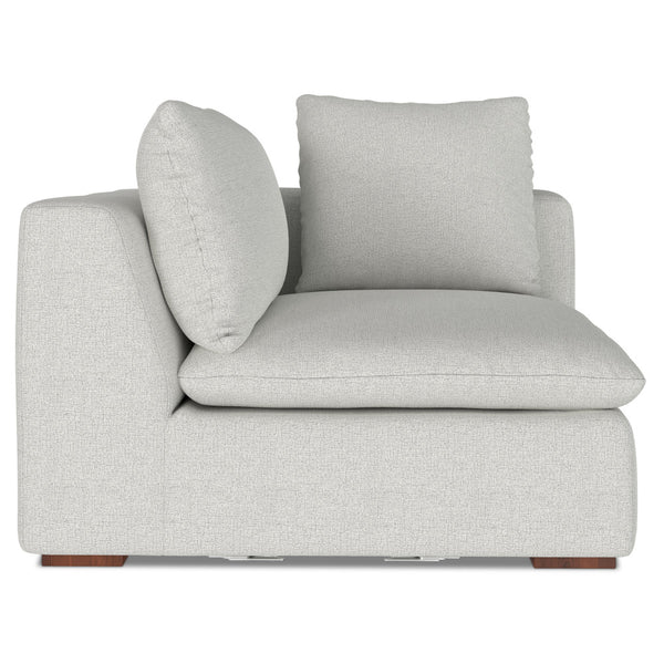 English Elm Jasmine Cloud Grey Corner Sectional Sofa & Ottoman — Handcrafted Performance Fabric, Reversible Cushions (96) B136P199246
