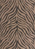 Unique Loom Outdoor Safari Tsavo Machine Made Animal Print Rug Natural, Ivory 10' 0" x 14' 1"