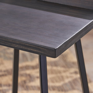 English Elm Christopher Knight Home® - JUT Bidwell Acacia Wood Bar Stool Set of 2 — Handcrafted Low-Back Counter Stools with Iron Legs Grey+Black 64648.00DGRY