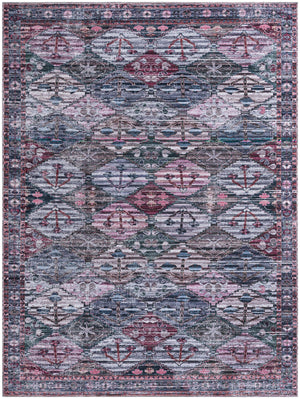 Unique Loom Mangata Maya Machine Made Border Rug Multi, Blue/Gray/Light Blue/Beige/Black/Navy Blue/Red/Pink 9' 2" x 12' 2"