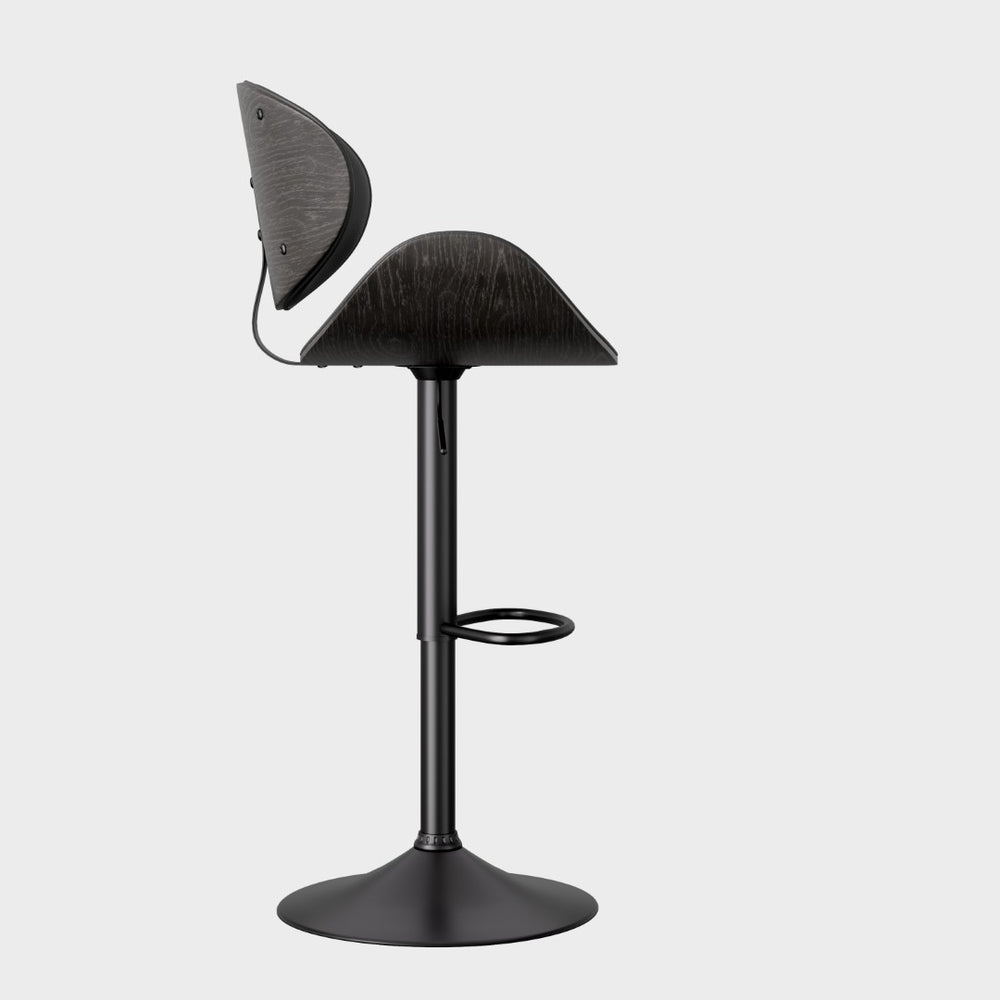 English Elm Swivel Bar Stools Set Of 2 - Adjustable Height, 360° Swivel, Grey Pu Leather Comfort For Kitchen T3950P394490-GIGA