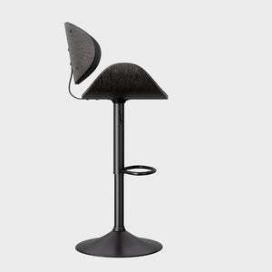 English Elm Swivel Bar Stools Set Of 2 - Adjustable Height, 360° Swivel, Grey Pu Leather Comfort For Kitchen T3950P394490-GIGA