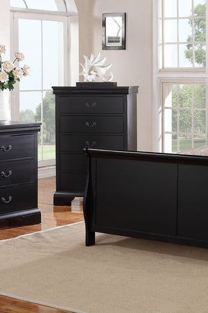 English Elm Elegant Black Chest of Drawers 5-Drawer Tall Storage 32x15x47" Plywood Bedroom Organizer, Sleek B011P238911
