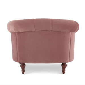 English Elm Jennifer Taylor Home - La La Rosa Victorian Tufted Upholstered Accent Chair in Luxe Velvet with Nailhead Trim and Support Pink B2719P238182