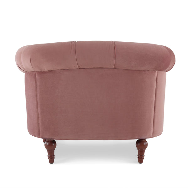 English Elm Jennifer Taylor Home - La La Rosa Victorian Tufted Upholstered Accent Chair in Luxe Velvet with Nailhead Trim and Support Pink B2719P238182