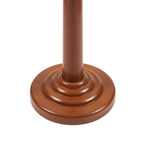 English Elm 1- Piece Retro Floor Lamp Faux Wood Iron Base Gold Accents Fluted Polyester Shade B035P482968
