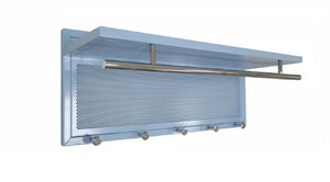 English Elm Esyspot Wall Mounted Coat Hook with Shelf | Space-Saving Organizer for Entryway, Mudroom, Laundry Room 93 Blue B091P240965