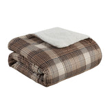 Woolrich Lumberjack Lodge/Cabin Softspun Down Alternative Filled Throw WR50-1012 Brown