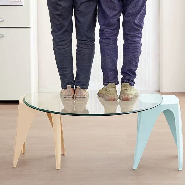 English Elm Tempered Glass Round Table Top 35 Inch Polished Safety Surface for Dining Patio W1718P352104