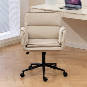 English Elm Stylish Barrel Swivel Accent Chair Upholstered Seat with Storage for Vanity or Dining W3248P424650