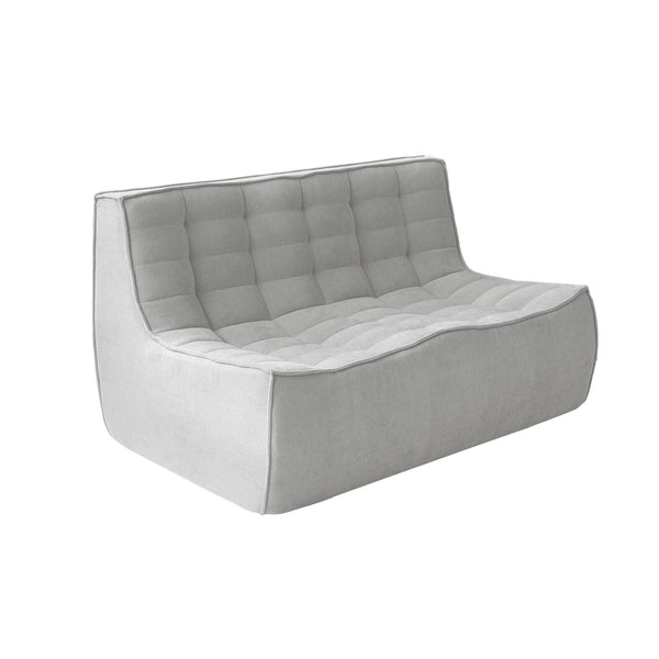 English Elm Caterpillar Classic Armless 2-Seater Floor Sofa - Cozy Waffle-Tufted Light Grey Loveseat For All Spaces B341P321113