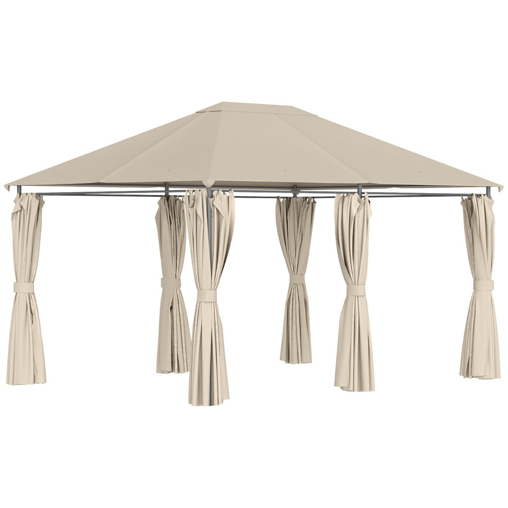 English Elm Outsunny 10' X 13' Outdoor Patio Gazebo Canopy With 6 Sidewalls, Steel Frame For Stylish Shade & Comfort W2225P174175-GIGA