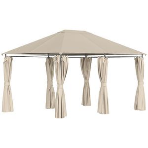English Elm Outsunny 10' X 13' Outdoor Patio Gazebo Canopy With 6 Sidewalls, Steel Frame For Stylish Shade & Comfort W2225P174175-GIGA