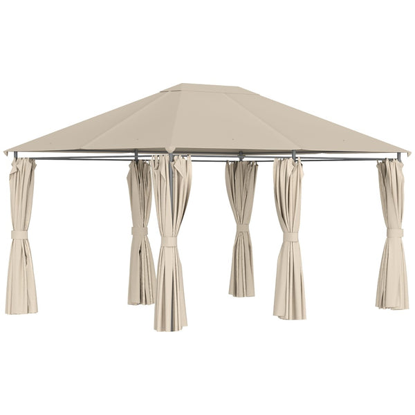 English Elm Outsunny 10' X 13' Outdoor Patio Gazebo Canopy With 6 Sidewalls, Steel Frame For Stylish Shade & Comfort W2225P174175-GIGA