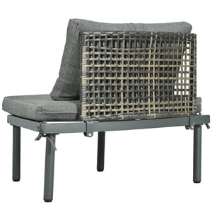 English Elm TOPMAX 8-Piece Patio Sofa Set with Modular Half-Moon Sectionals, Tempered Glass Tables, Cushioned Komfort Gray SP100029AAE