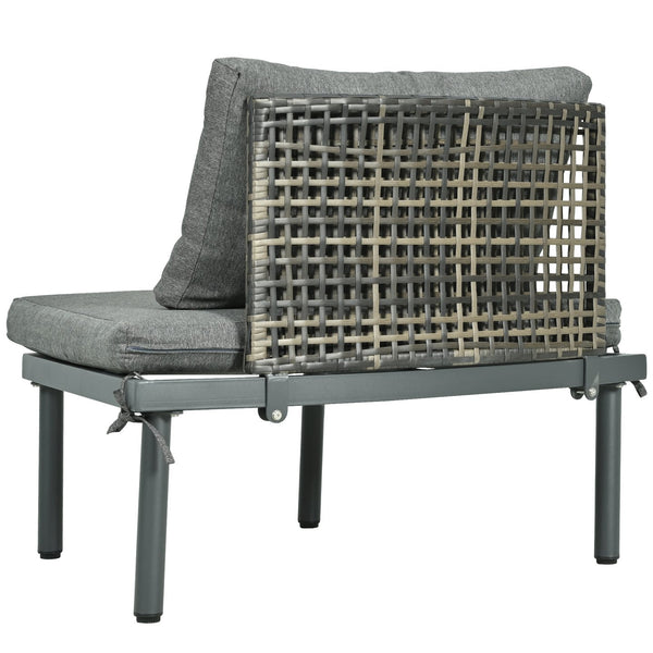 English Elm TOPMAX 8-Piece Patio Sofa Set with Modular Half-Moon Sectionals, Tempered Glass Tables, Cushioned Komfort Gray SP100029AAE